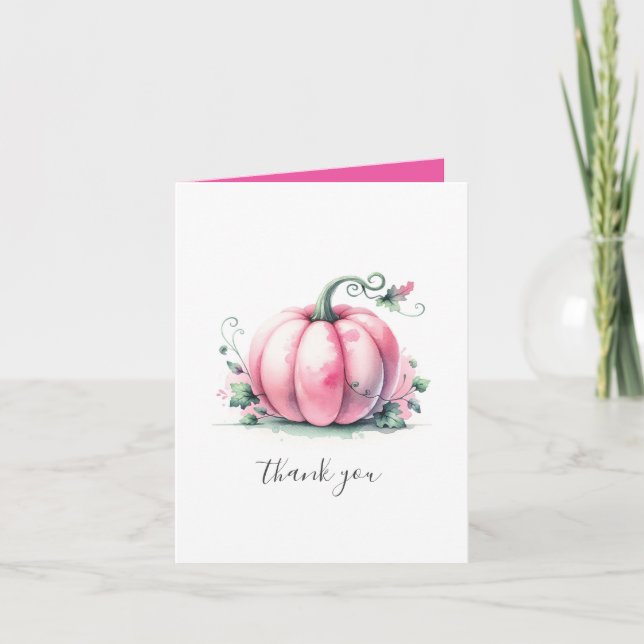 Carte de remerciement aquarelle d'automne (Devant)