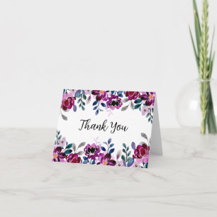 Carte de remerciement aquarelle fleur sauvage