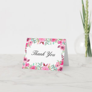 Carte de remerciement aquarelle fleur sauvage