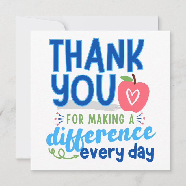 Carte de remerciement au directeur, carte de remer (Devant)