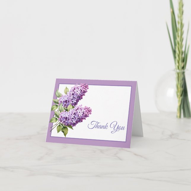 Carte de remerciement aux lilas (Devant)