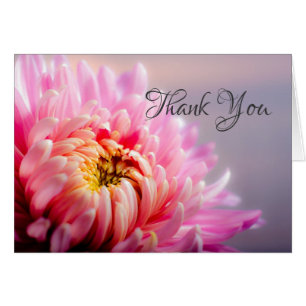 Carte de remerciement avec macro photo de chrysant