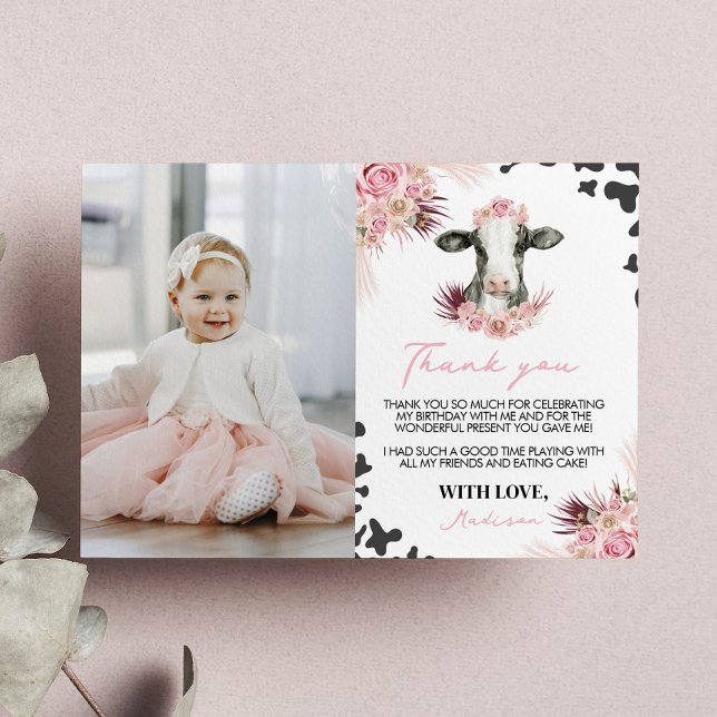 Carte de remerciement avec photo pour l'anniversai (Créateur téléchargé)