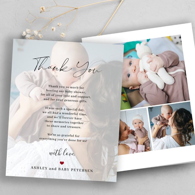 Carte de remerciement avec script pour 4 photos de (Créateur téléchargé)