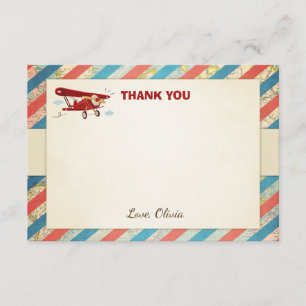 Carte de remerciement avion Avion vintage Shower