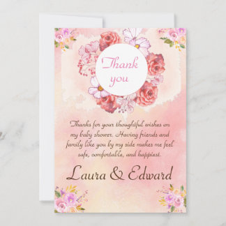 Carte de remerciement baby shower