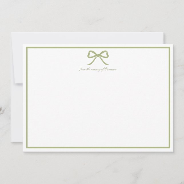 Carte de Remerciement Baby Shower Ruban Prépa (Devant)