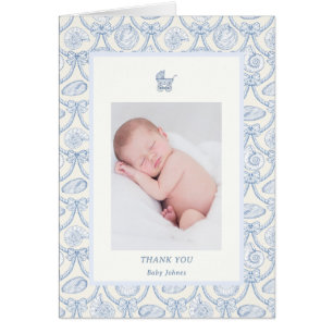 Carte de remerciement bébé côtier prépa coquette