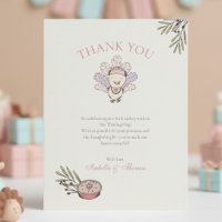 Carte de remerciement Bébé Fille Petite Dinde d'Au