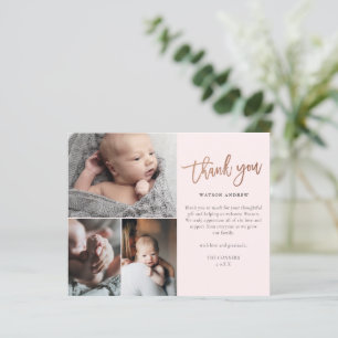 Carte de remerciement bébé photo Budget Script 3