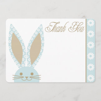 Carte de remerciement Blue Bunny Rabbit
