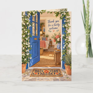 Carte de remerciement Blue Door Warm Welcome