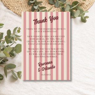 Carte de remerciement Burgundy Retro Blush Rose ra