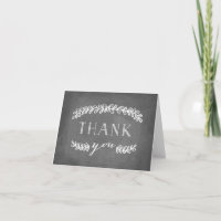Carte de remerciement Chalkboard Laurel White