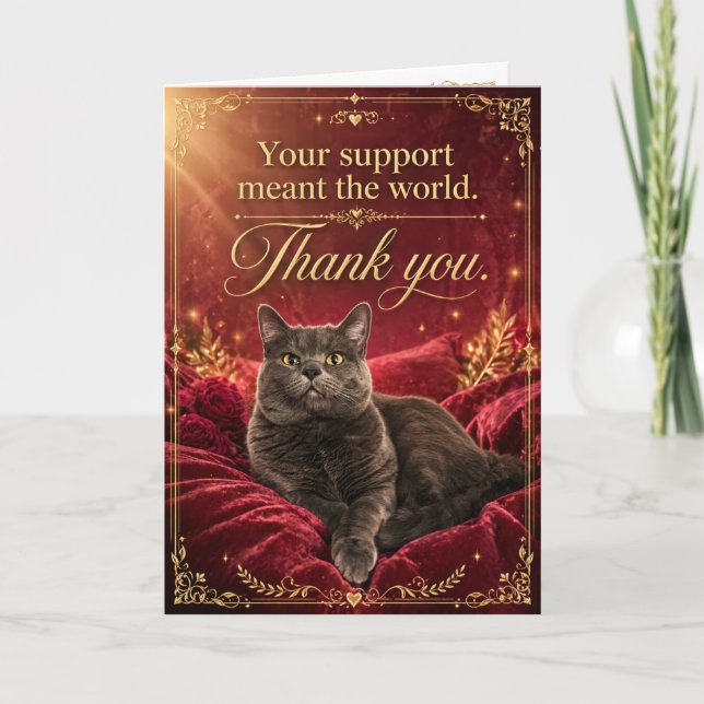 Carte de Remerciement Chat de Gratitude Royale (Devant)