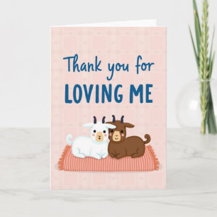 Carte de remerciement Chèvres mignonnes qui m'aime