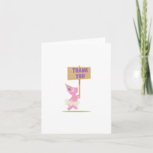 Carte de remerciement Cochon (Devant)