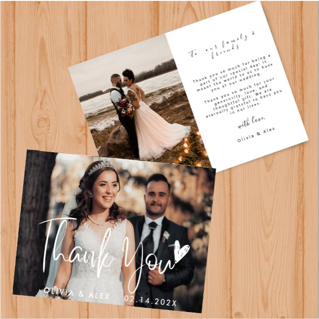 Carte de remerciement Cœur d'amour (Créateur téléchargé)