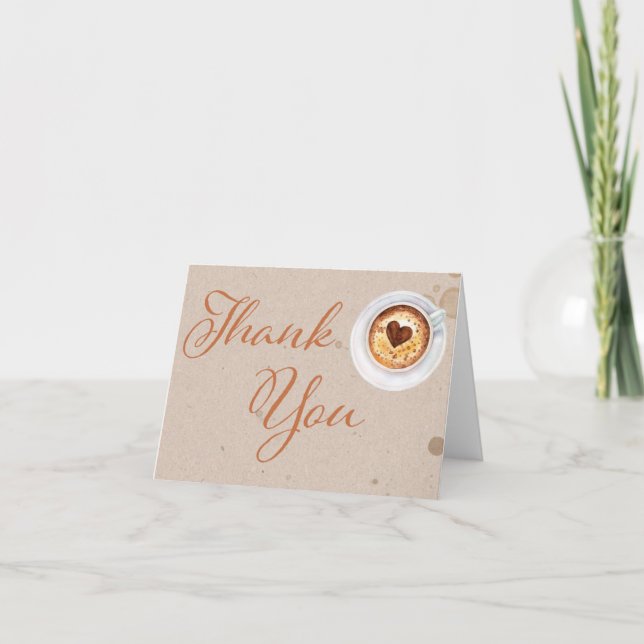 Carte de remerciement Coffee Love is Brewing (Devant)