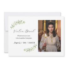 Carte de remerciement communion / confirmation bla