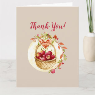 Carte de remerciement Corbeille de pommes d'automn