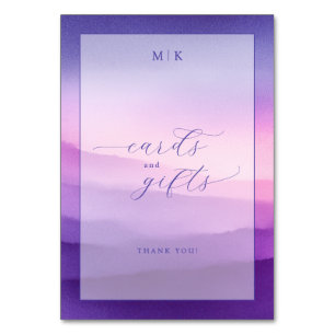 Carte de remerciement cursive dégradé violet recon