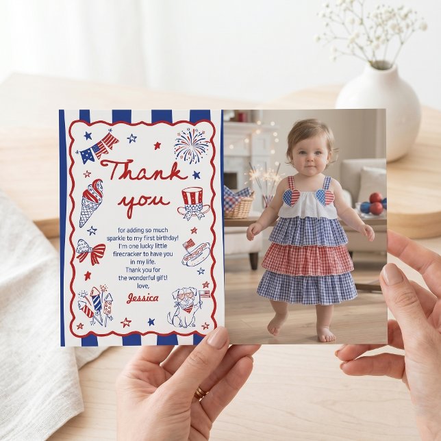 Carte de remerciement d'anniversaire à thème 4 jui (Créateur téléchargé)