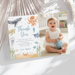 Carte de remerciement d'anniversaire avec photo d'