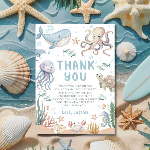 Carte de remerciement d'anniversaire d'animaux d'o