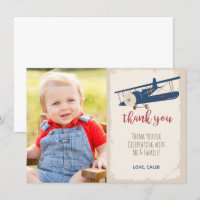Carte de remerciement d'anniversaire d'avion