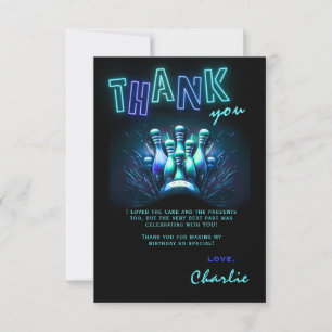 Carte de remerciement d'anniversaire de bowling Ga