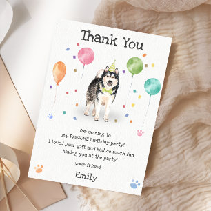 Carte de remerciement d'anniversaire de chiot de c