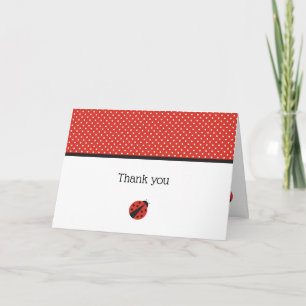 Carte de remerciement d'anniversaire de coccinelle