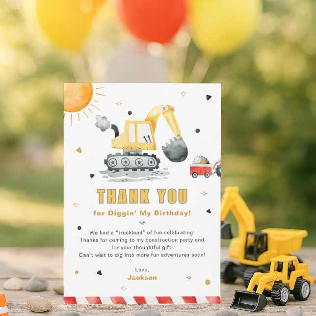 Carte de remerciement d'anniversaire de constructi (Créateur téléchargé)