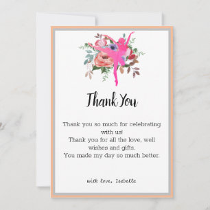 Carte de remerciement d'anniversaire de danseuse b