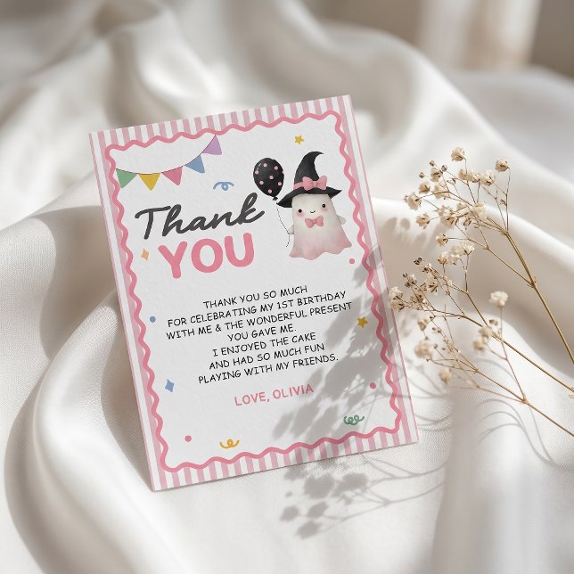 Carte de remerciement d'anniversaire de fille fant (Créateur téléchargé)