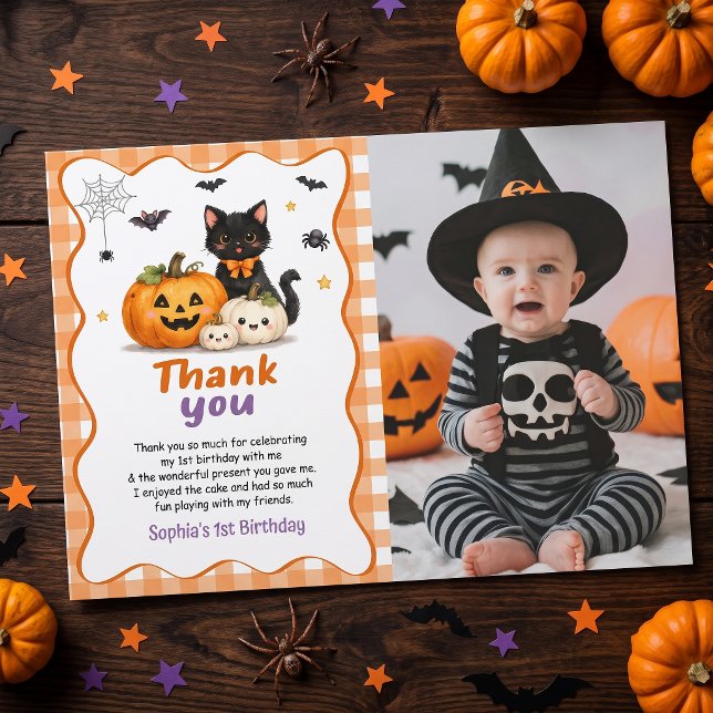 Carte de remerciement d'anniversaire de Halloween  (Créateur téléchargé)