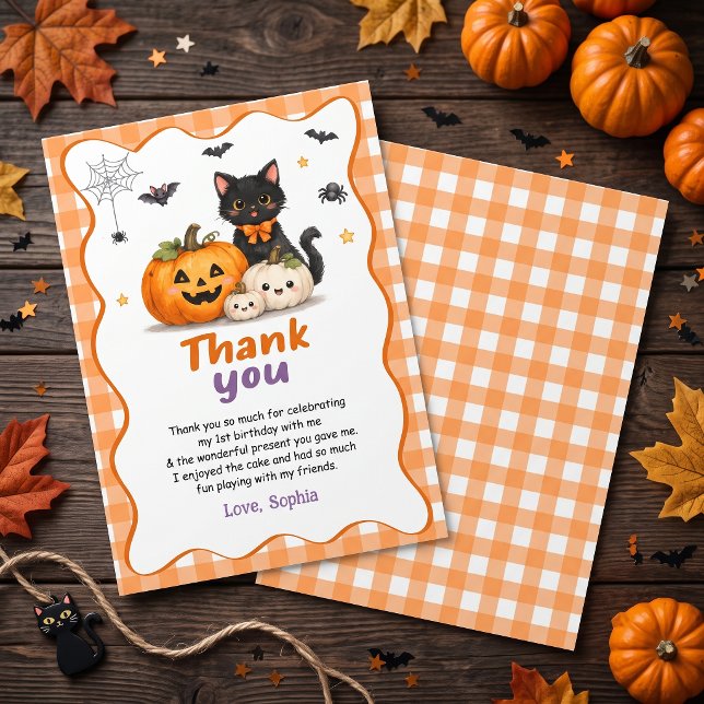 Carte de remerciement d'anniversaire de Halloween  (Créateur téléchargé)