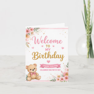 Carte de remerciement d'anniversaire douce avec ca