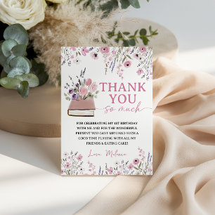 Carte de remerciement d'anniversaire Floral Storyb