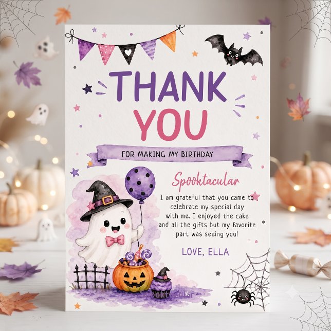 Carte de remerciement d'anniversaire Halloween (Créateur téléchargé)
