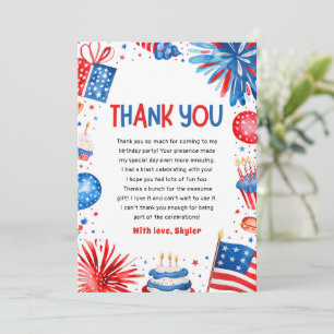 Carte de remerciement d'anniversaire patriotique d