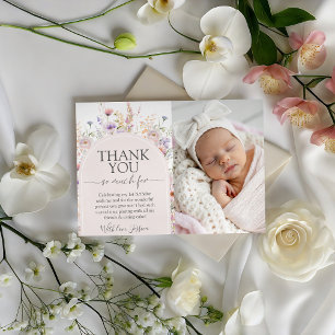 Carte de remerciement d'anniversaire photo de fleu