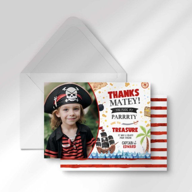 Carte de remerciement d'anniversaire pirate (Créateur téléchargé)