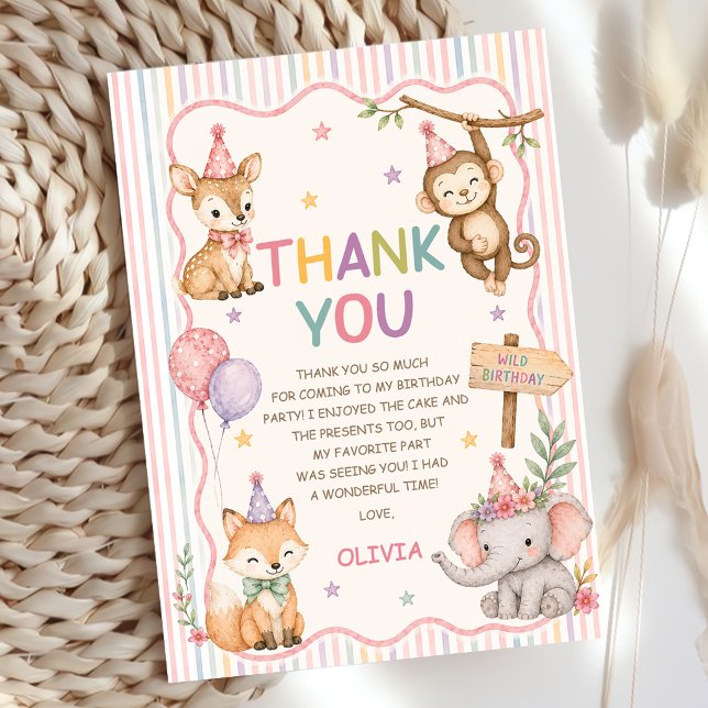Carte de remerciement d'anniversaire pour animaux  (Créateur téléchargé)