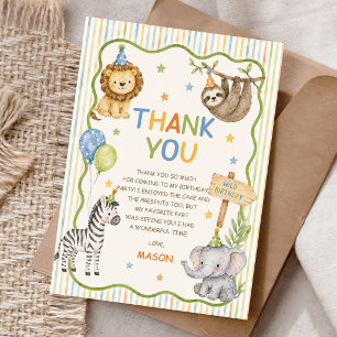 Carte de remerciement d'anniversaire pour animaux
