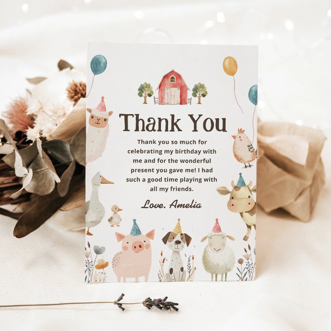 Carte de remerciement d'anniversaire pour animaux  (Créateur téléchargé)