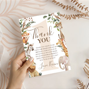 Carte de remerciement d'anniversaire pour les anim