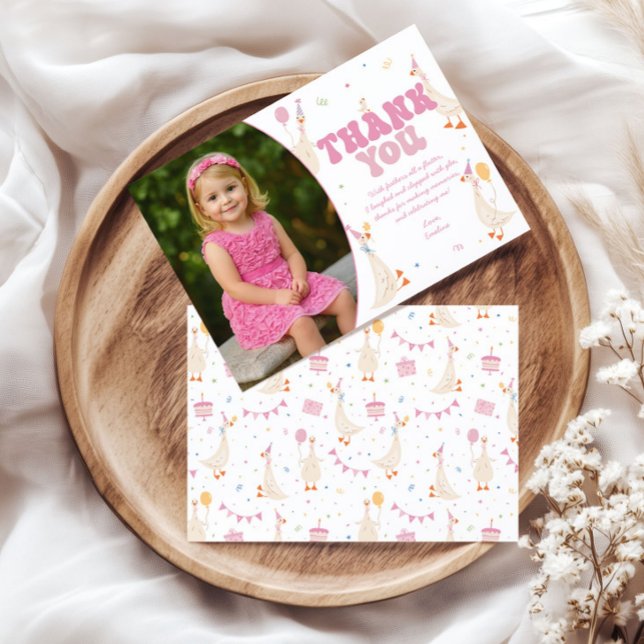 Carte de remerciement d'anniversaire Silly Goose F (Créateur téléchargé)