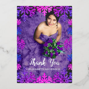 Carte de remerciement d'anniversaire Sweet 16 floc